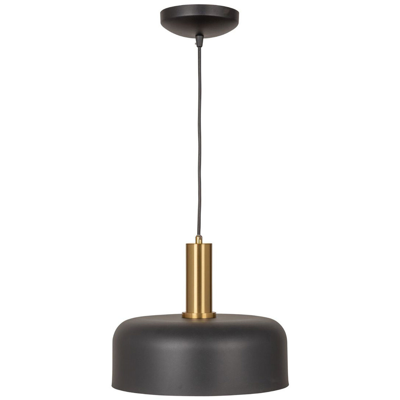 Orsa LED 11.5 inch Black and Brushed Brass Pendant Ceiling Light