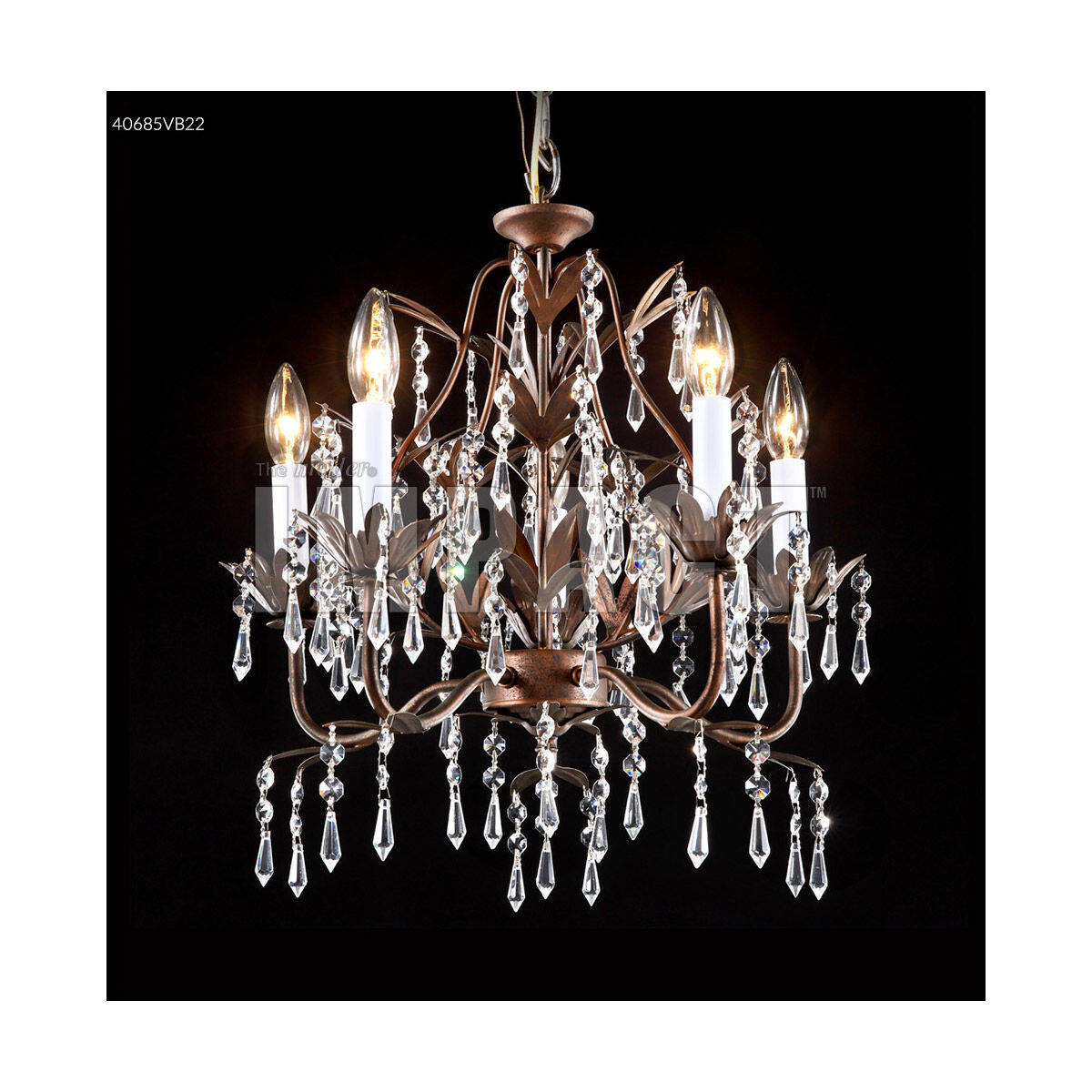 Mini Crystal 5 Light 17.00 inch Chandelier