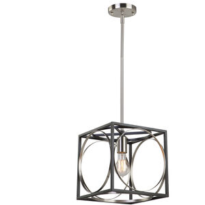 Corona 1 Light 10 inch Black and Polished Nickel Down Pendant Ceiling Light