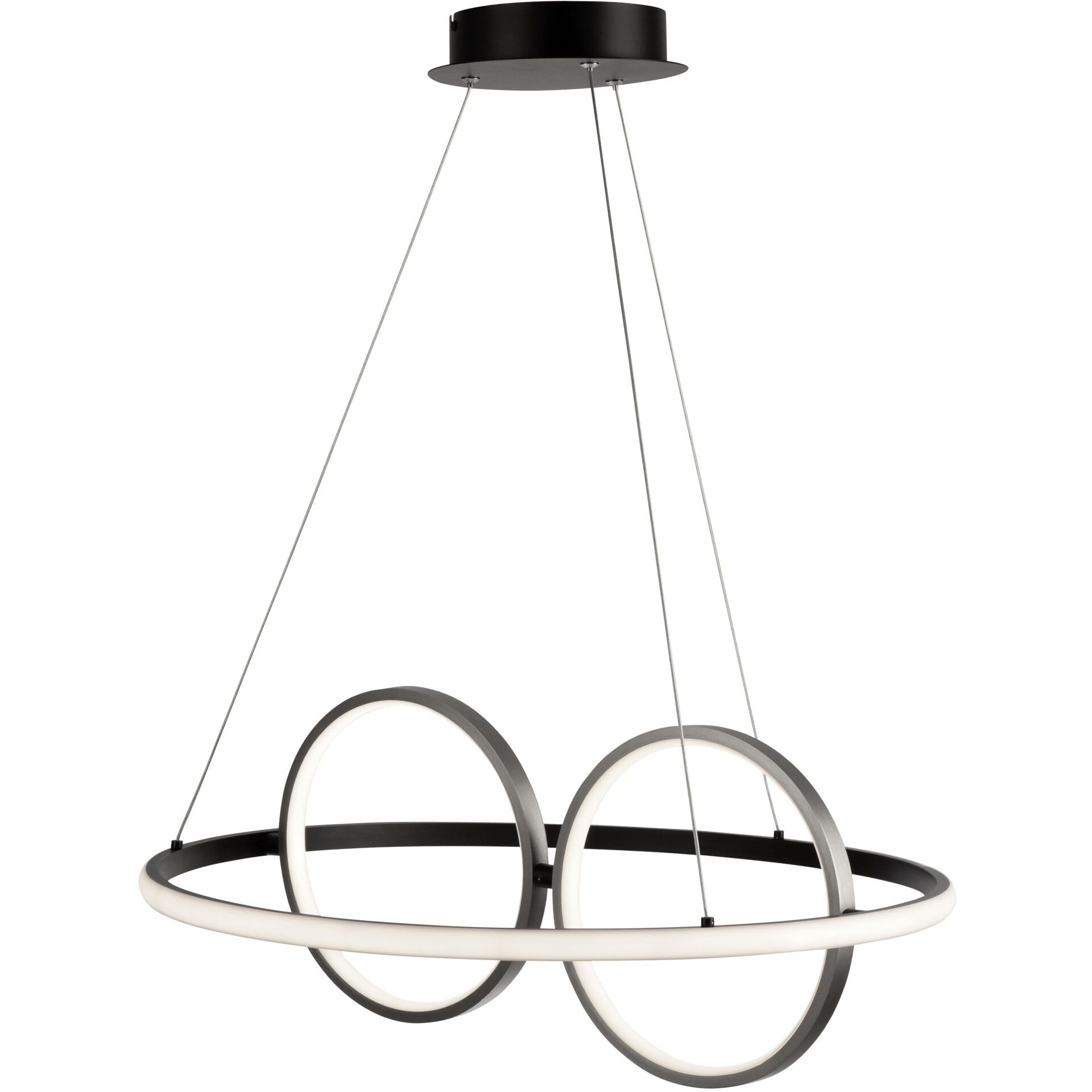 Gemini LED 23.3 inch Black and Nickel Pendant Ceiling Light