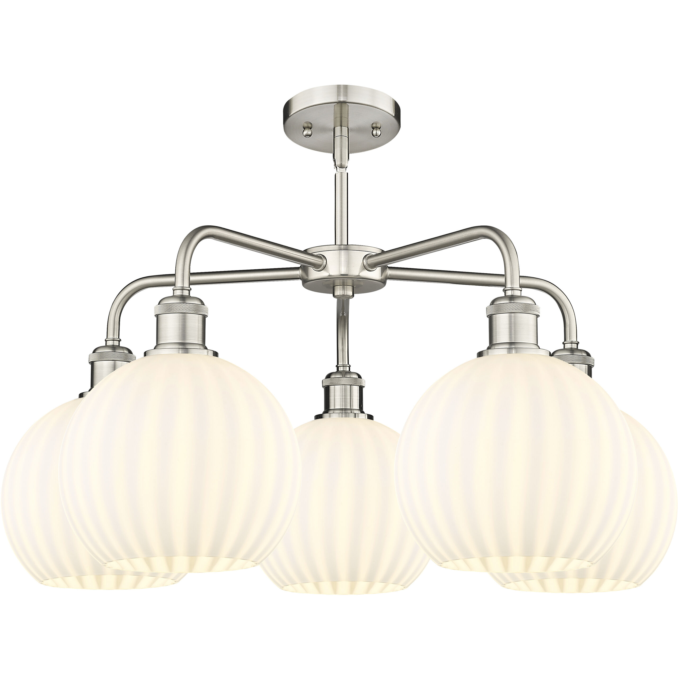 Ballston White Venetian 5 Light 26.00 inch Chandelier
