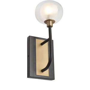 Grappolo LED 8 inch Matte Black and Vintage Gold Wall Light