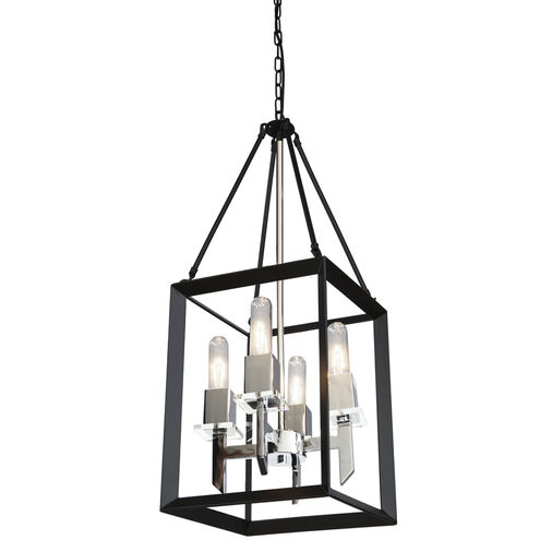 Vineyard 4 Light 12 inch Black and Chrome Up Chandelier Ceiling Light in Black/Chrome