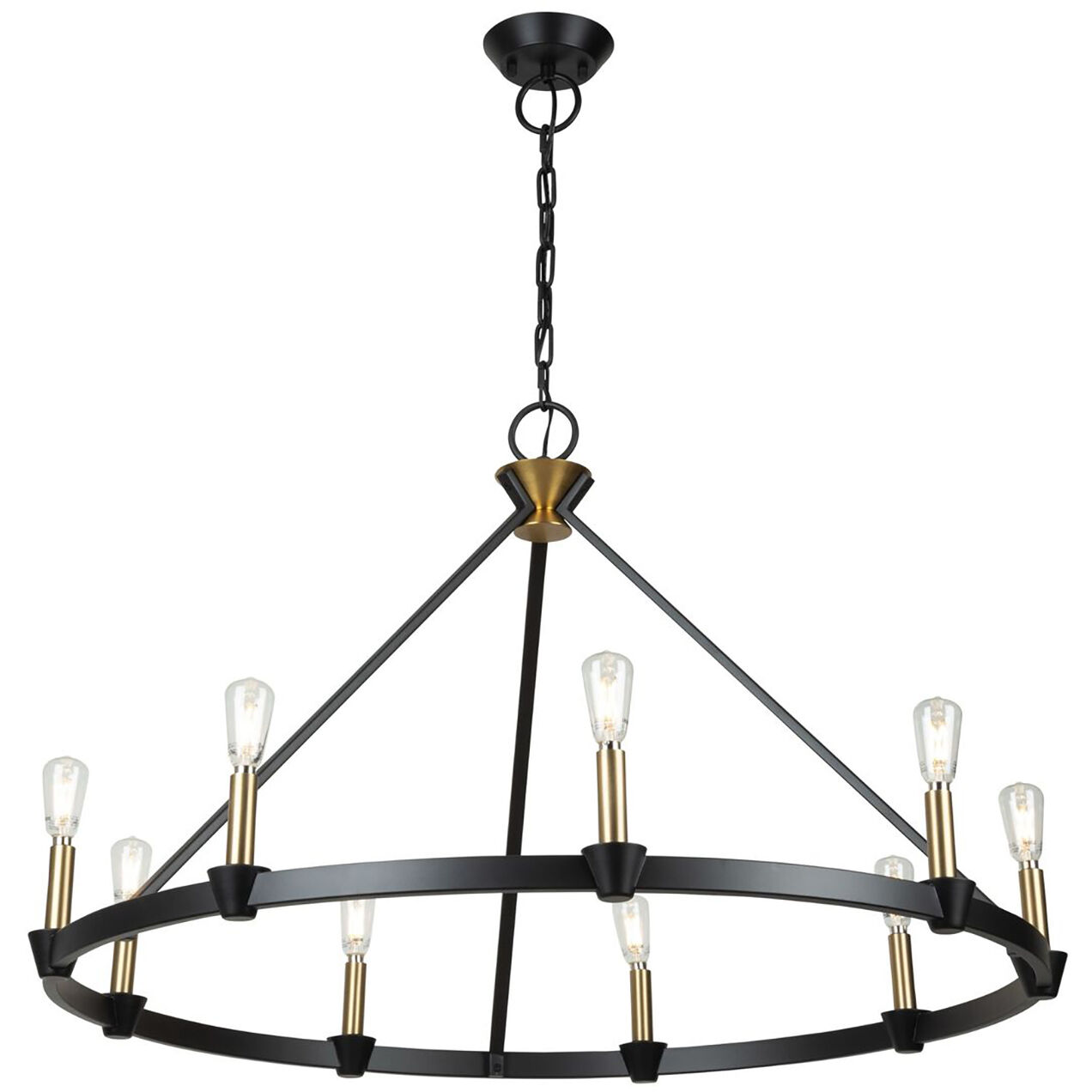Notting Hill LED 36 inch Black and Brushed Brass Chandelier Ceiling Light