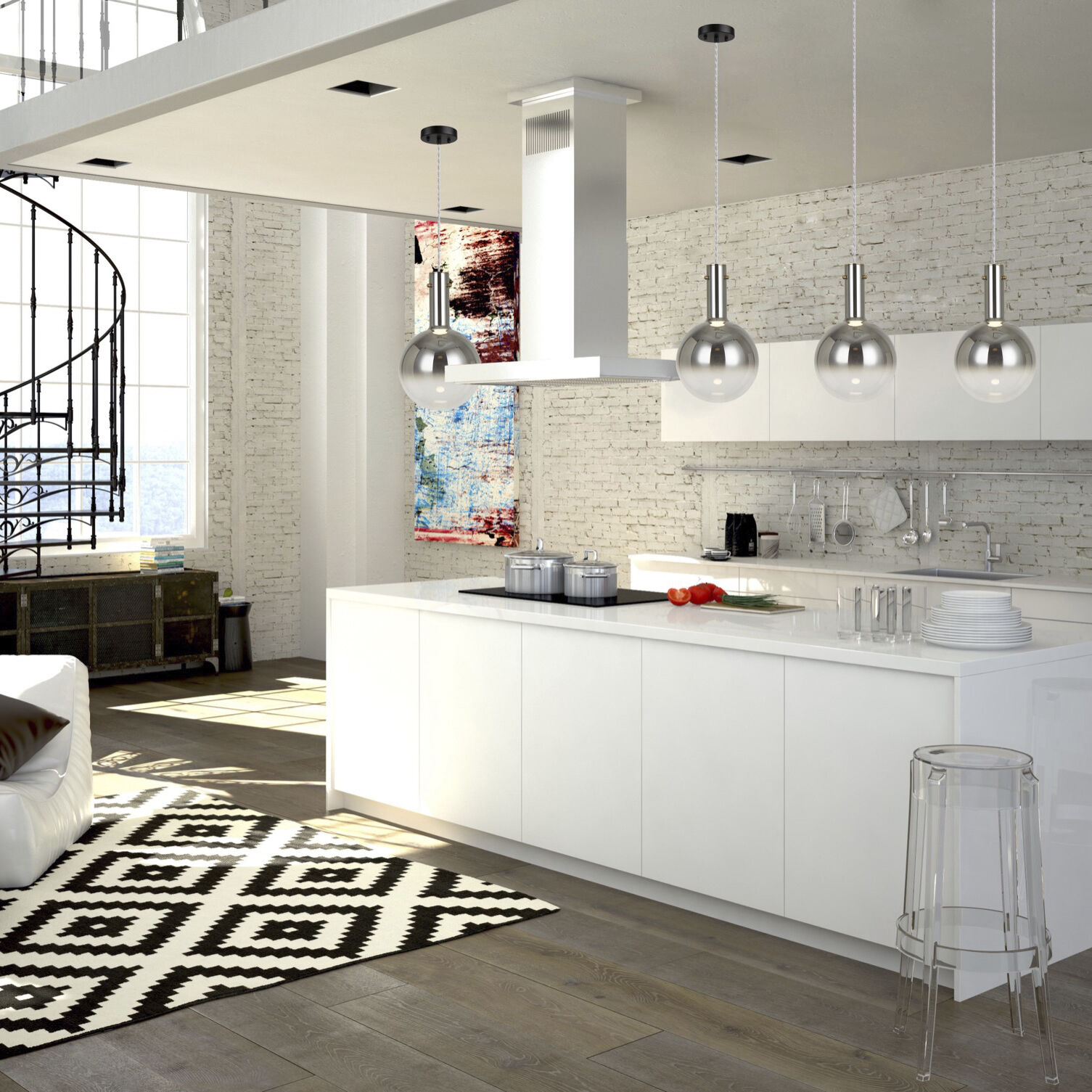 Alexis LED 8 inch Chrome Pendant Ceiling Light