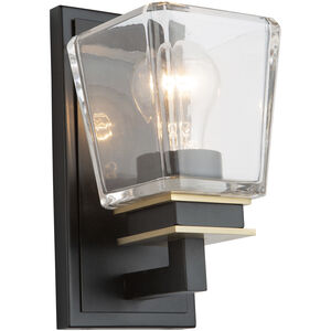 Eastwood 1 Light 5 inch Black and Brass Vanity Light Wall Light