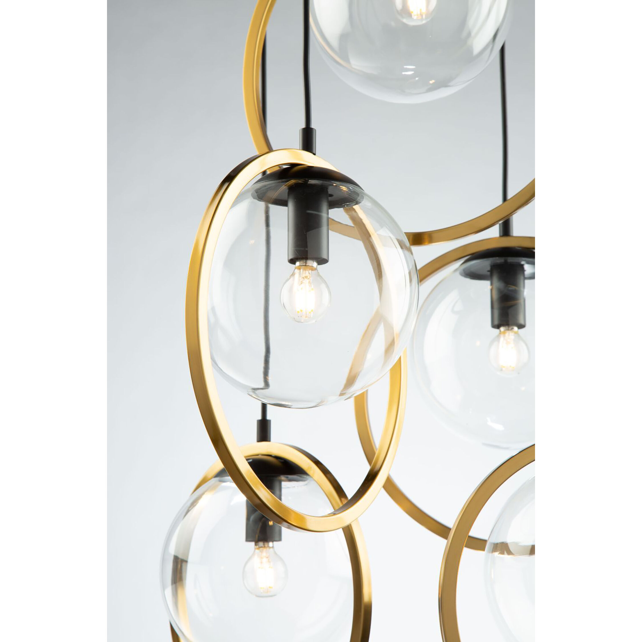 Lugano LED 17 inch Black and Vintage Brass Pendant Ceiling Light