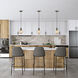 Gem LED 6 inch Black and Brushed Brass Pendant Ceiling Light in Amber