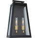 Charleston LED 16.25 inch Black and Vintage Gold Outdoor Wall Light