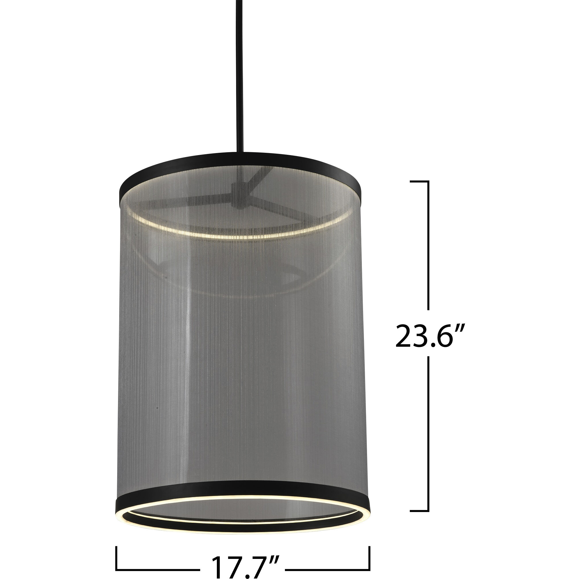 Cora LED 17.7 inch Black and Black Pendant Ceiling Light