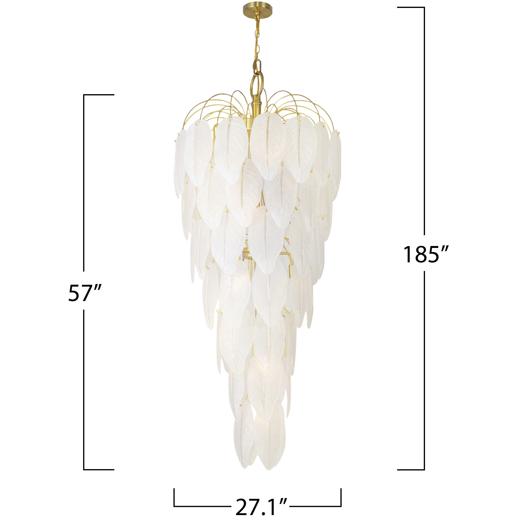 Alessia 21 Light 27.1 inch Brushed Brass and White Chandelier Ceiling Light