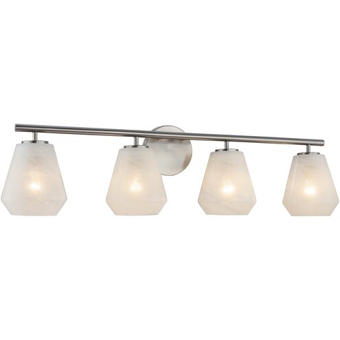 Brooke 4 Light 31.25 inch Brushed Nickel Bathroom Vanity Wall Light