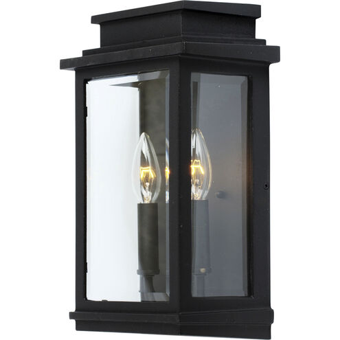 Freemont 2 Light 13.5 inch Black Outdoor Wall Light