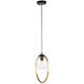 Lugano LED 14 inch Black and Vintage Brass Pendant Ceiling Light