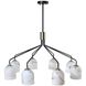 Crema 8 Light 34.25 inch Black and Brushed Brass Chandelier Ceiling Light