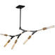 Filiali LED 39.5 inch Black and Harvest Brass Chandelier Ceiling Light