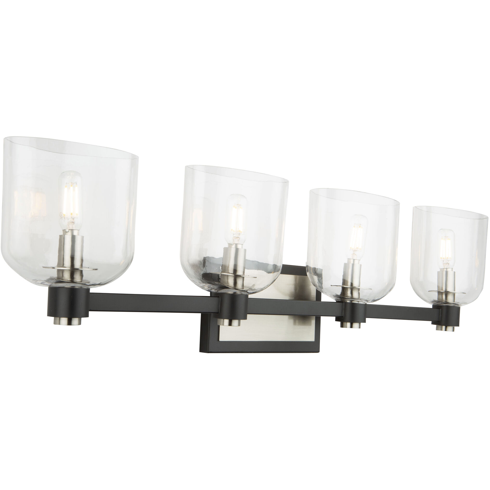 Lyndon 4 Light 31.06 inch Black and Brushed Nickel Vanity Light Wall Light