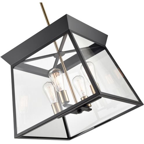 Lucian LED 18 inch Black and Brushed Brass Chandelier Ceiling Light