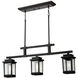 Freemont 3 Light 5 inch Black Outdoor Chandelier