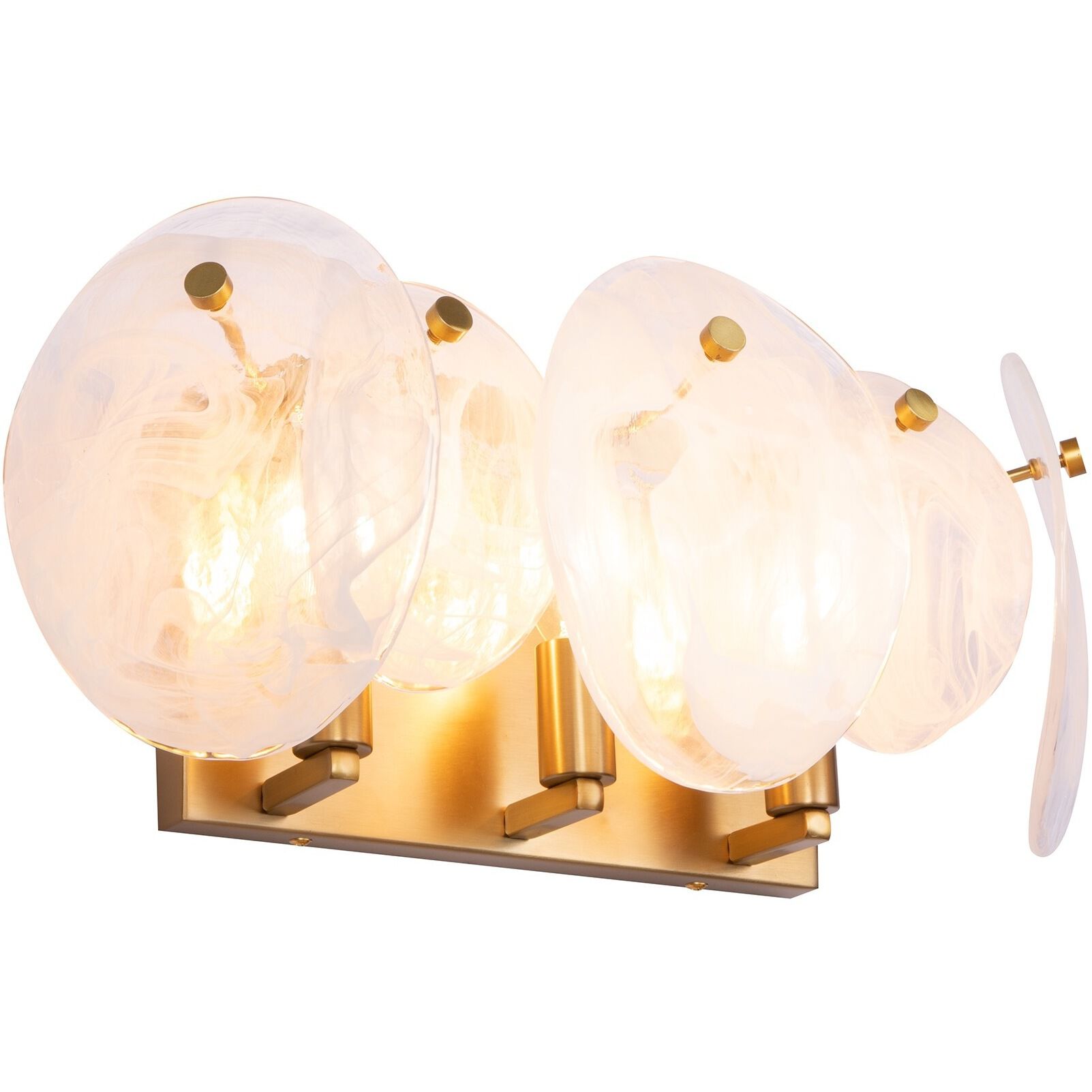 Lily 3 Light 18.38 inch Brushed Brass Bathroom Vanity Wall Light