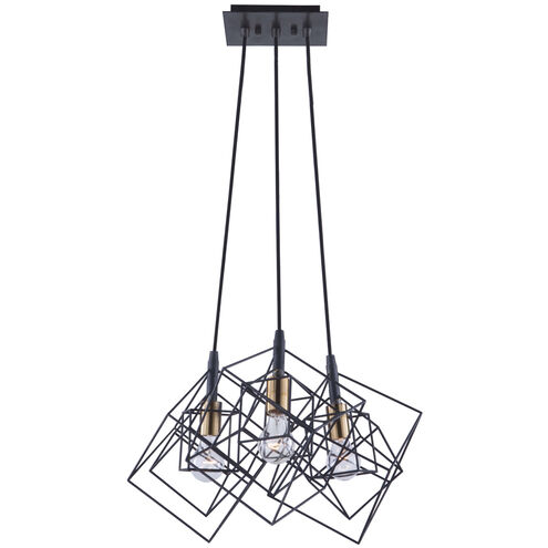 Artistry LED 27.75 inch Matte Black and Harvest Brass Chandelier Ceiling Light