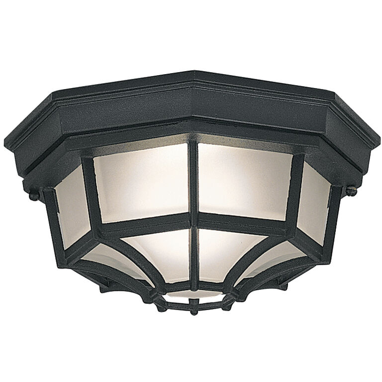 Builder 1 Light 11 inch Black Outdoor Flushmount
