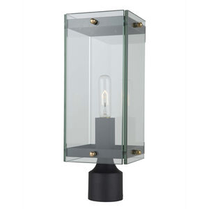 Bradgate LED 22.25 inch Matte Black and Harvest Brass Outdoor Post Lantern