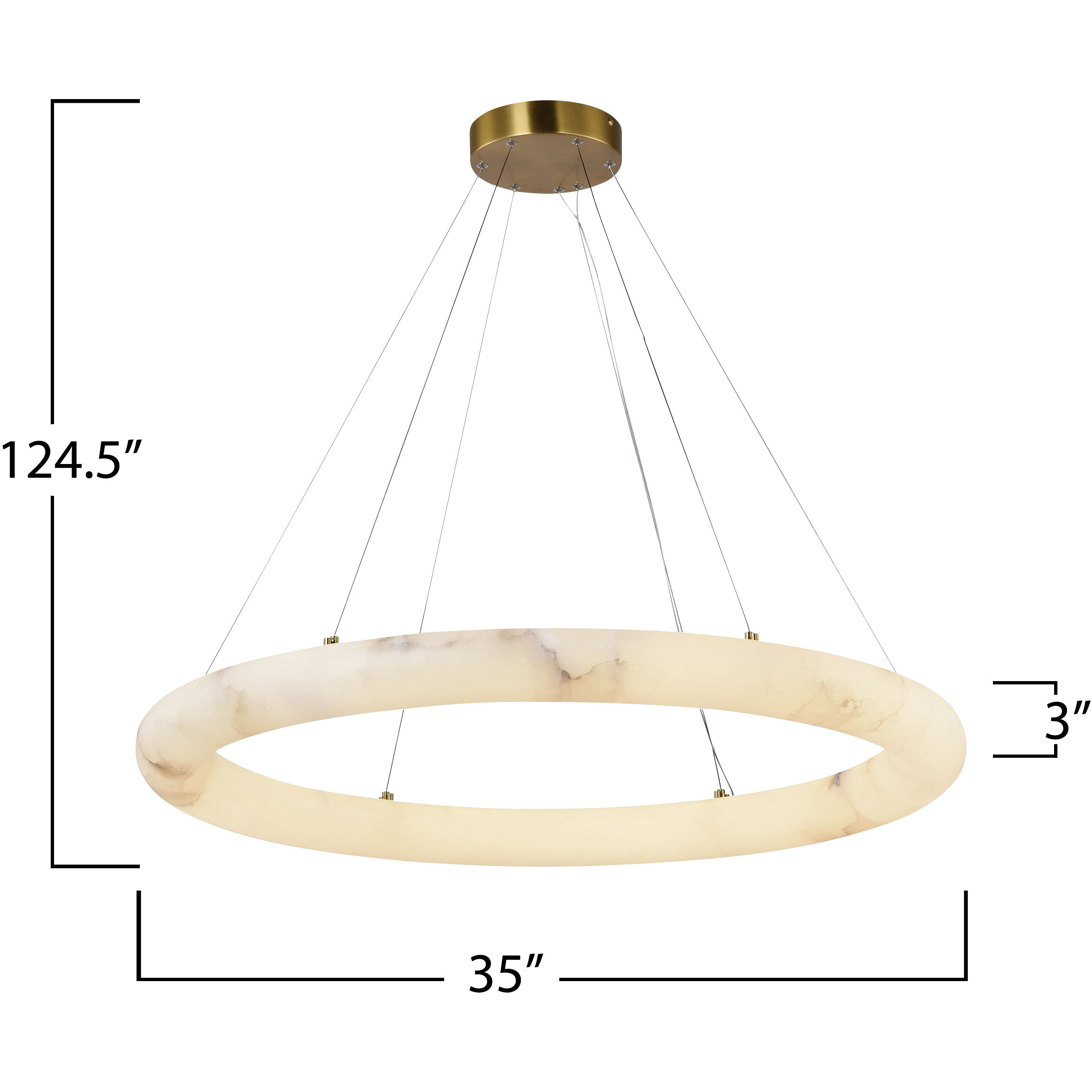 Camila LED 35 inch Brushed Brass Chandelier Ceiling Light