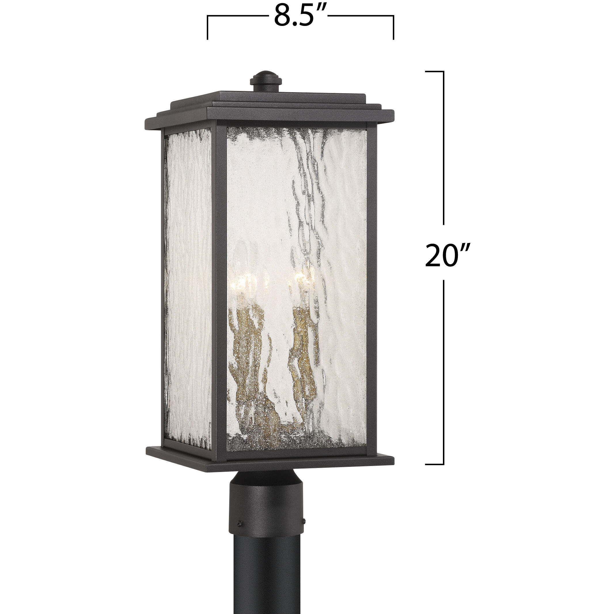 Estate 3 Light 20 inch Black and Brass Outdoor Post Light