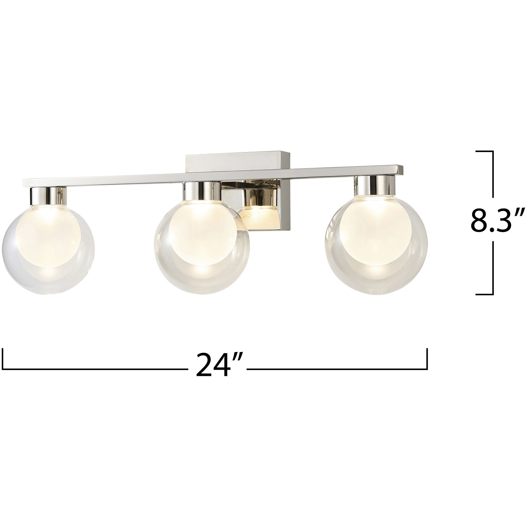 Colton LED 24 inch Polished Nickel Bathroom Vanity Wall Light