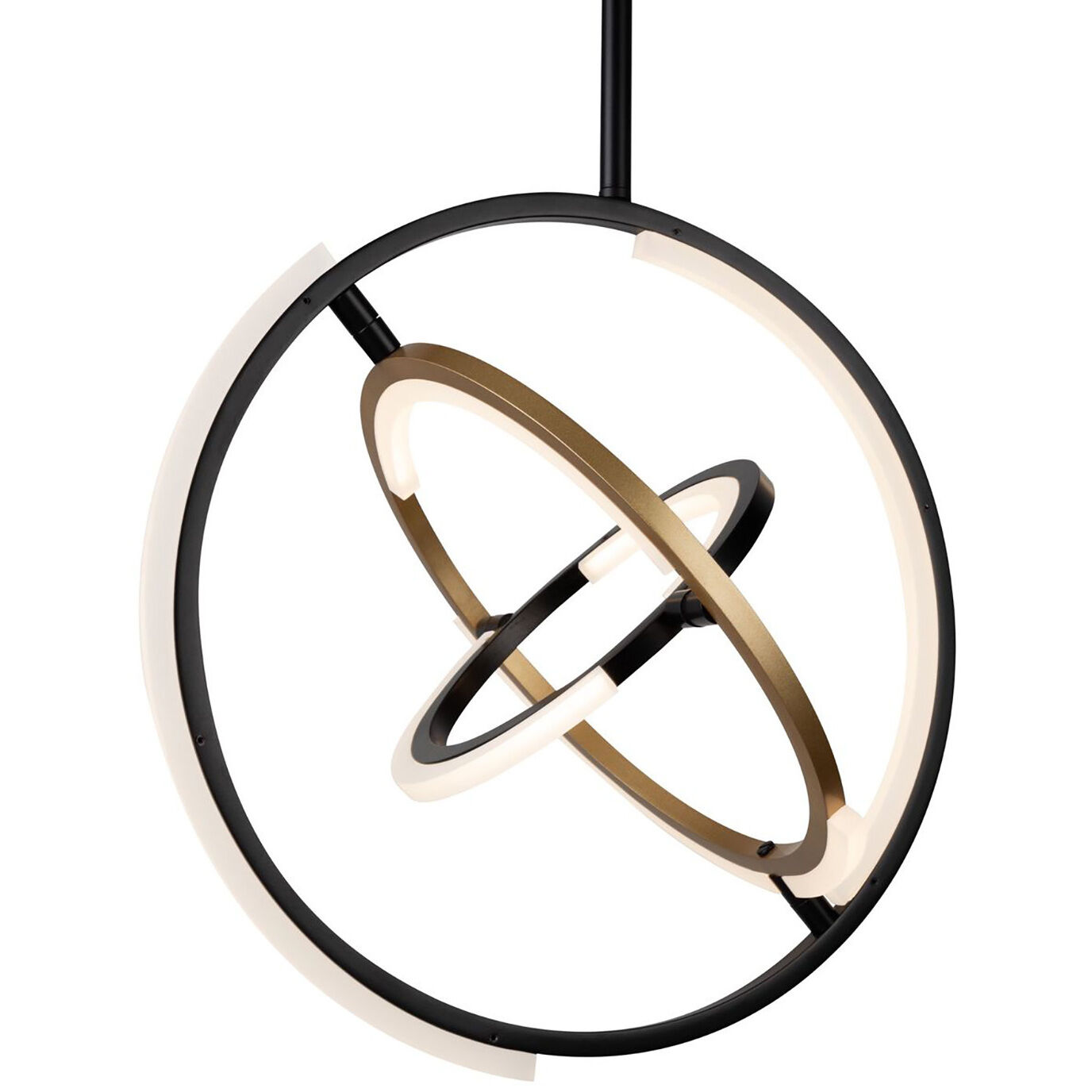 Trilogy LED 17 inch Black and Brass Pendant Ceiling Light