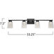 Dalton LED 33.25 inch Black Bathroom Vanity Wall Light