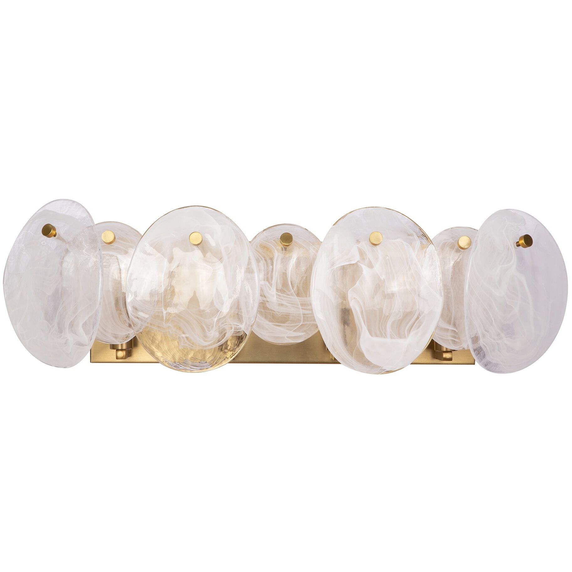 Lily 4 Light 26.26 inch Brushed Brass Bathroom Vanity Wall Light
