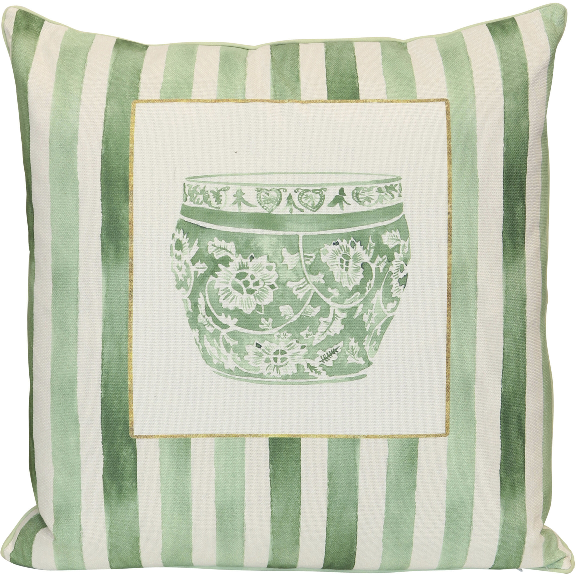 Porcelain Stripe Collection 24.00 inch  X 24.00 inch Decorative Pillow