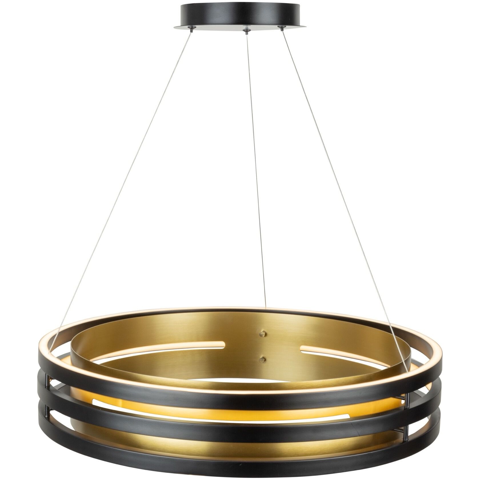 Toledo LED 25.5 inch Black and Brushed Brass Chandelier Ceiling Light