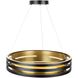 Toledo LED 25.5 inch Black and Brushed Brass Chandelier Ceiling Light