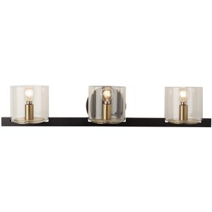 Salinas LED 24 inch Black and Brass Bathroom Vanity Wall Light