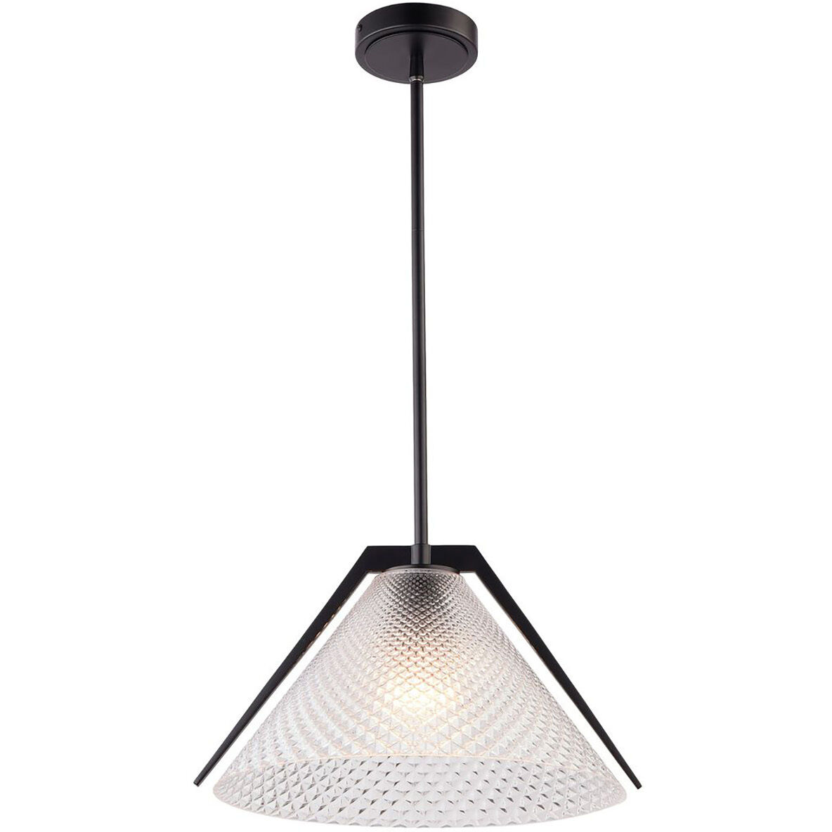 Baltic LED 15 inch Black and Brushed Brass Pendant Ceiling Light