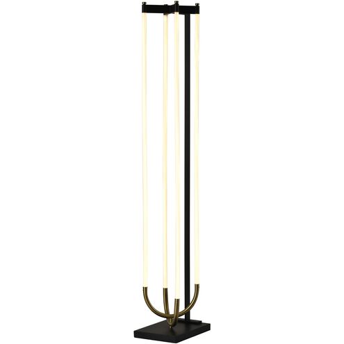 Cascata 64.96 inch 72 watt Black and Brushed Brass Floor Lamp Portable Light