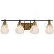 Nelson LED 31.02 inch Black and Brass Bathroom Vanity Wall Light