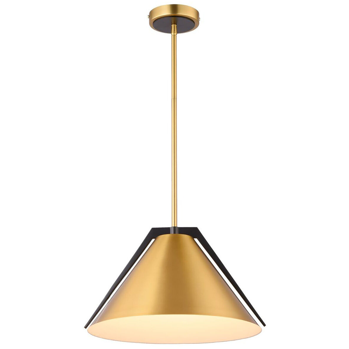 Baltic LED 15 inch Black and Brass Pendant Ceiling Light