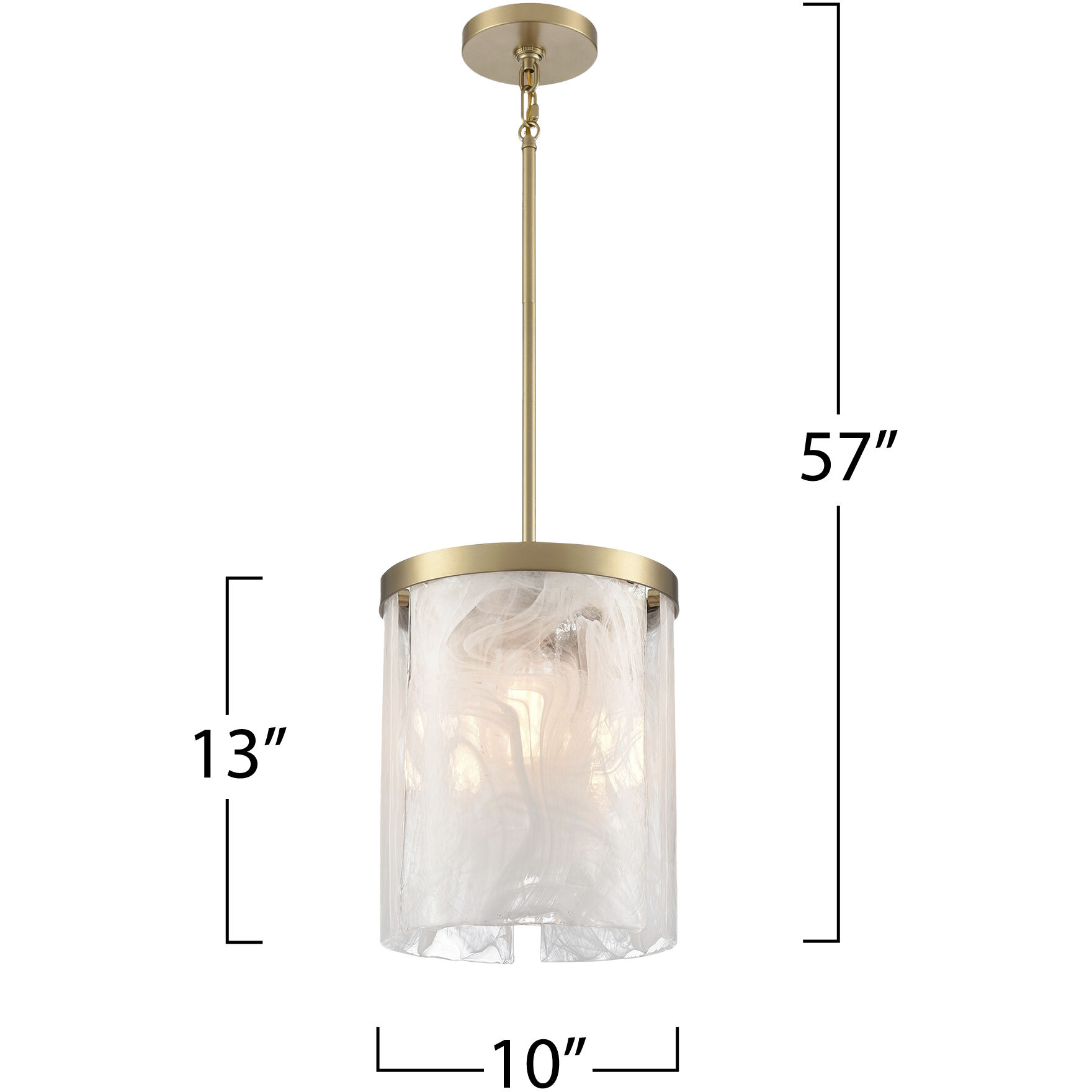 Skye 3 Light 10 inch Brushed Brass Pendant Ceiling Light