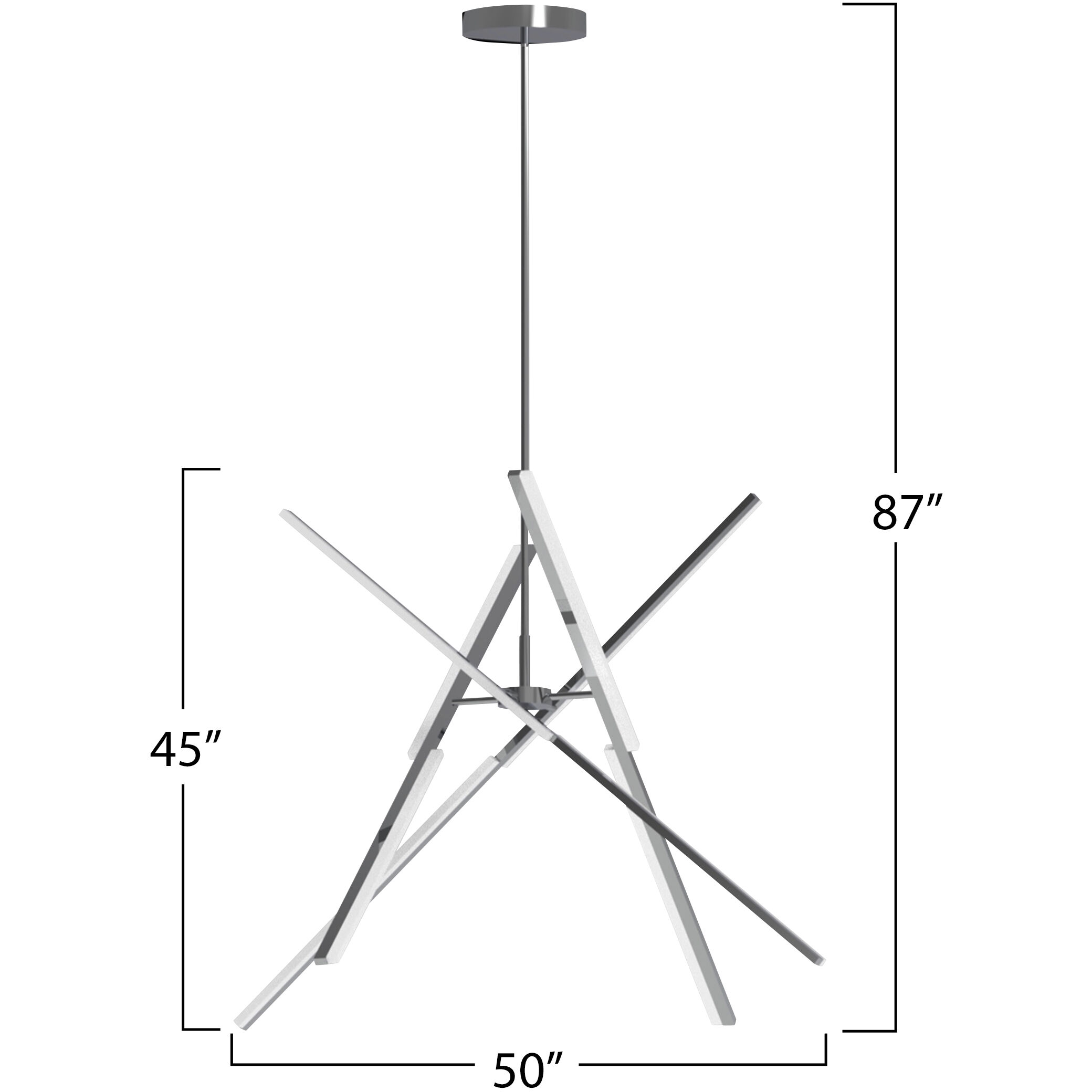 Stix LED 50 inch Chrome Chandelier Ceiling Light