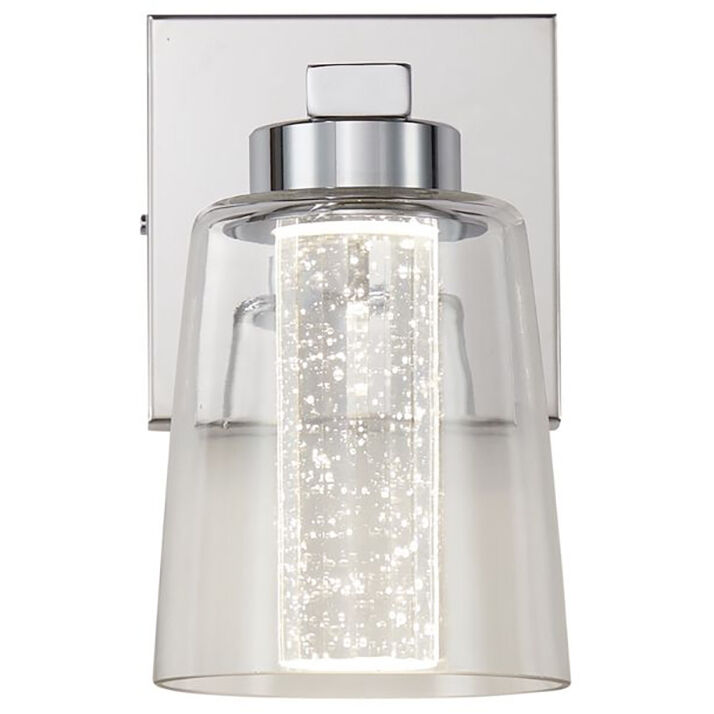 Dalton LED 4.25 inch Chrome Bathroom Sconce Wall Light