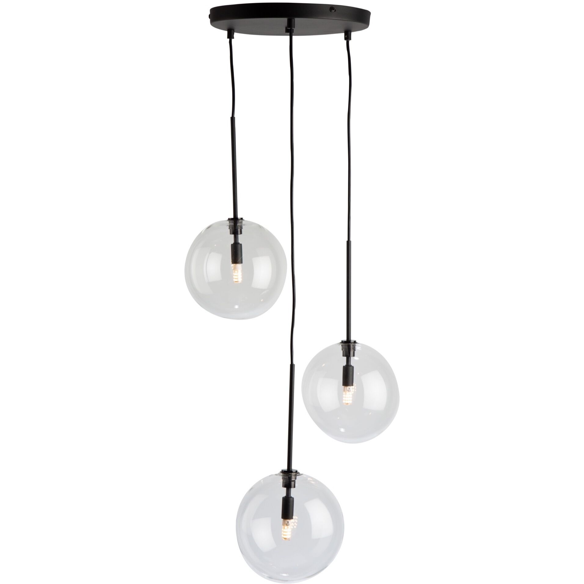 Pinpoint 3 Light 18.1 inch Black Multi Light Pendant Ceiling Light