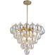 Globo LED 32.5 inch Brushed Brass Chandelier Ceiling Light in Iridescent