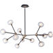 Grappolo LED 47 inch Matte Black and Vintage Gold Chandelier Ceiling Light