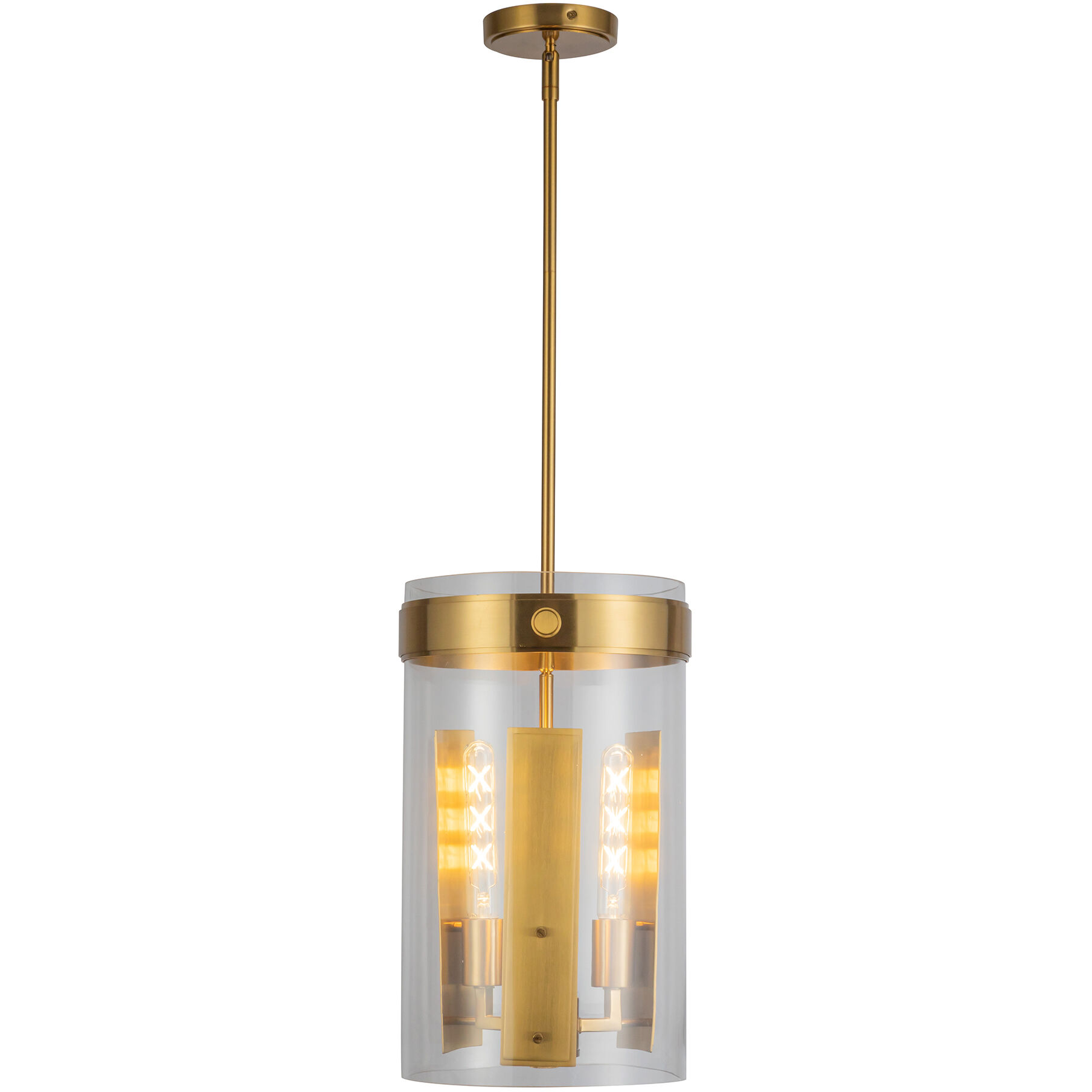 Dahlia 3 Light 10.25 inch Brushed Brass Pendant Ceiling Light