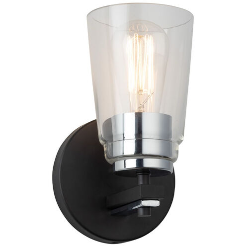 Essex LED 5.13 inch Black and Chrome Bathroom Sconce Wall Light