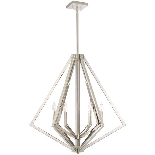Breezy Point 6 Light 30 inch Polished Nickel Candle Chandelier Ceiling Light